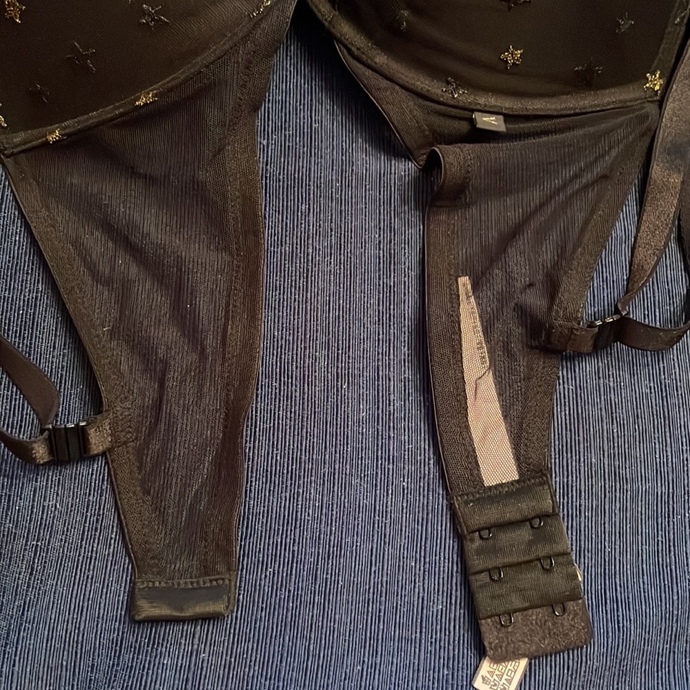 NWOT Victorias Secret 38D Star Pattern Push up bra adj straps with crossback - Picture 9 of 9